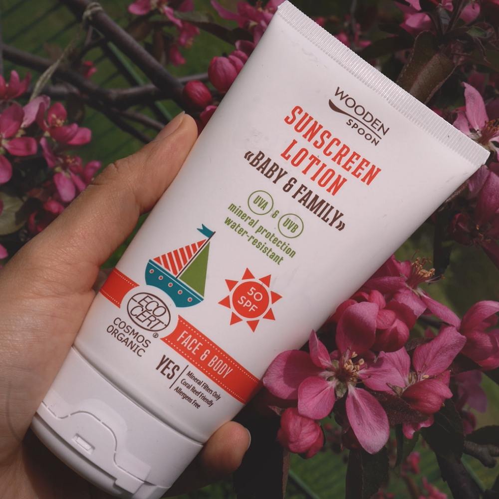WoodenSpoon Baby&Family ochranné opaľovacie mlieko pre celú rodinu SPF 50, 150 ml