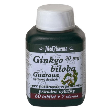 Ginkgo biloba 30 mg + guarana 60+7tbl zdarma
