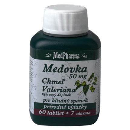 Medovka 50 mg + chmeľ + valeriána 60+7tbl zdarma