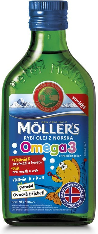 Mollers Omega 3 rybí olej ovocná príchuť 250 ml