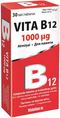 Vita B12 1000 µg žuvacie tablety s príchuťou mäty 1x30 ks