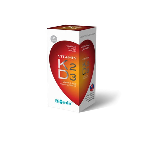 BIOMIN VITAMIN K2 + VITAMIN D3 cps 1x30 ks