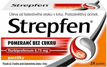 Strepfen s pomarančovou príchuťou bez cukru pas.ord.24 x 8,75 mg