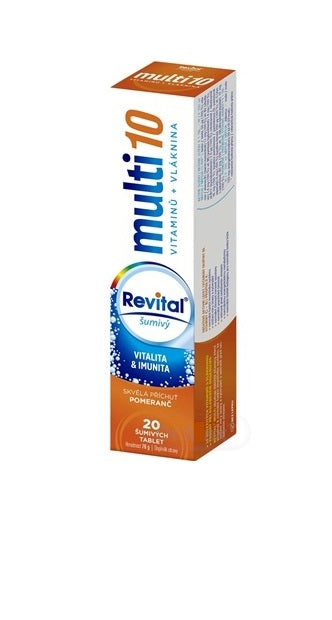 Revital multi 10 vitamínov + vláknina šumivý tbl eff s príchuťou pomaranč 1x20 ks