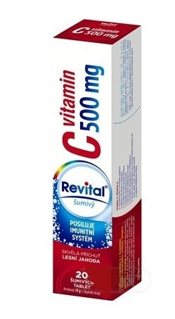 Revital vitamín C 500 mg šumivý tbl eff s príchuťou lesná jahoda 1x20 ks