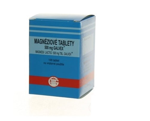 MAGNESII LACTICI 500 MG, Magnéziové tablety Galvex magnesii lactici 500 mg, 100 tabliet