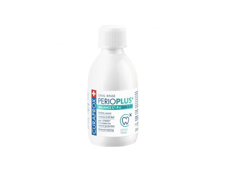 CURAPROX PERIO PLUS+ BALANCE CHX 0,05% ústna voda s chlórhexidínu, citroxom a sodium fluoridom, 1x200ml