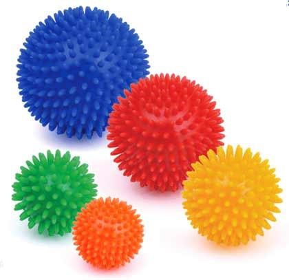 Loptička GYMY masážna - ježko 10cm - modrá