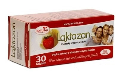 LAKTAZAN tablety tbl enzým laktáza s príchuťou jahody 1x30 ks