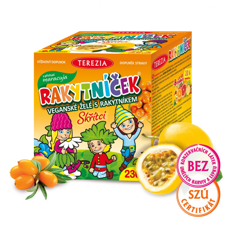 Terezia Company Rakytníček vegánske želé Škriatkovia príchuť marakuja 90 kapsúl