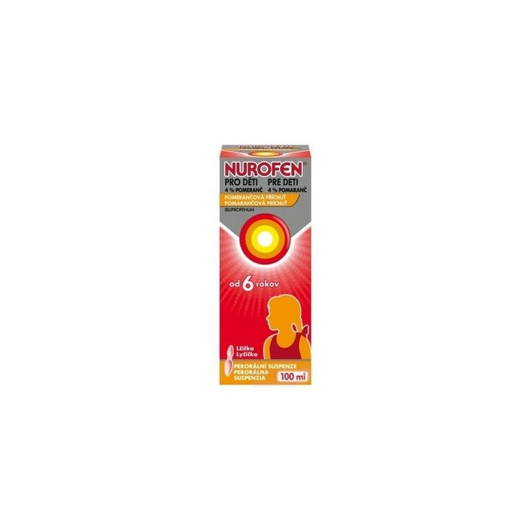 NUROFEN pre deti 4% pomaranč sus por 4,0 g (fľ.PET) 1x100 ml