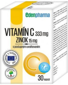 EDENPharma VITAMÍN C + ZINOK cps s postupným uvoľňovaním 30 ks