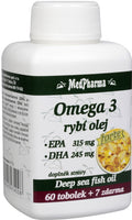 MedPharma Omega 3 Rybí olej Forte EPA + DHA 60+7 tabliet
