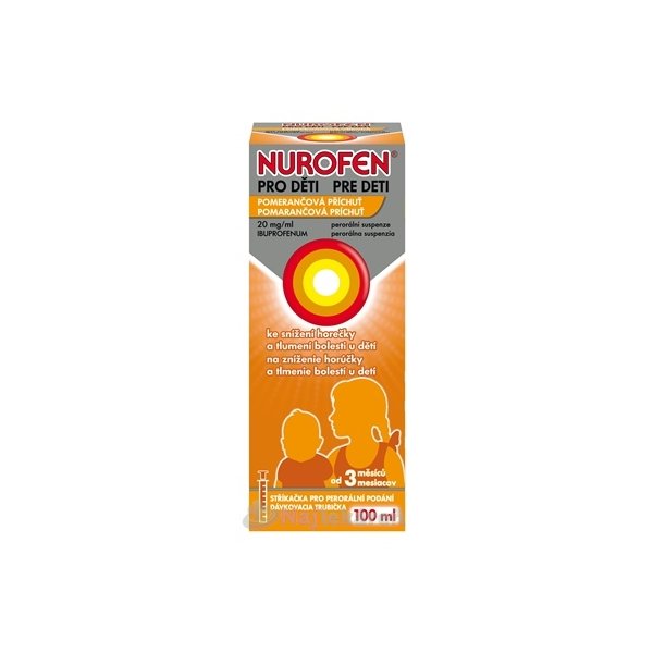 NUROFEN pre deti Pomaranč sus por (fľ.PET hnedá) 1x100 ml