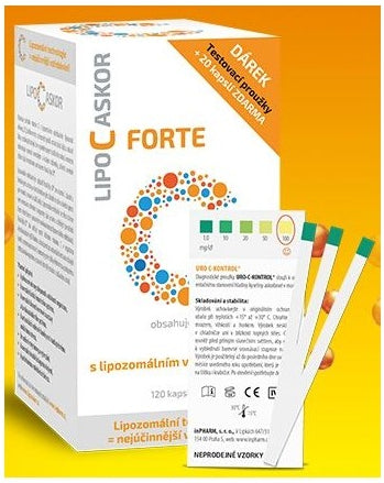 LIPO C ASKOR Forte 120 kapsúl + darček testovacie prúžky 5 ks