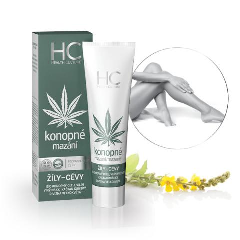 Health culture Konopné mazanie Žily-Cievy gél 75 ml
