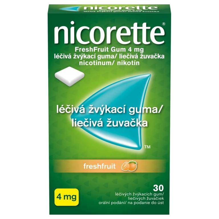 Nicorette freshfruit 4mg žuvačka bez cukru 30ks