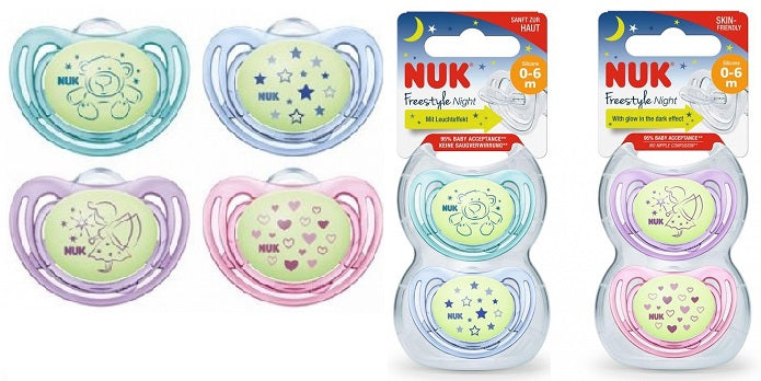 NUK Cumlík Freestyle Night box (0-6m.) 2ks