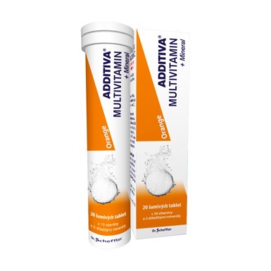 ADDITIVA Multivitamin + Mineral, šumivé tablety s pomarančovou príchuťou 20ks