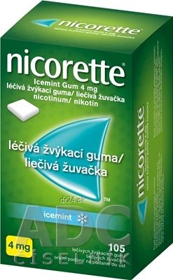 Nicorette icemint 4mg žuvačka bez cukru 105ks
