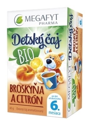 MEGAFYT Detský čaj BROSKYŇA A CITRÓN ovocný čaj, 20x2 g (40 g)