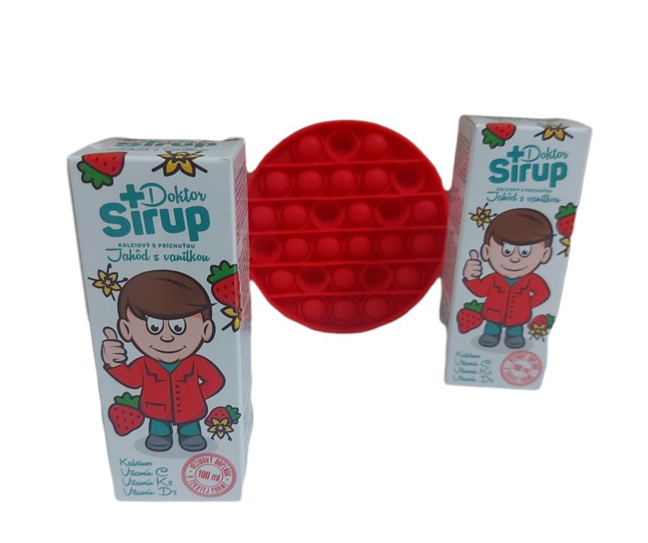 Doktor Sirup kalciový sirup s príchuťou jahôd s vanilkou 100 ml