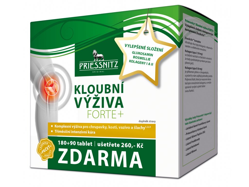 Priessnitz Kĺbová výživa FORTE+ 180+90tbl ZADARMO