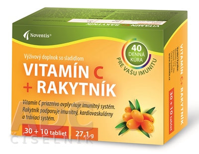 Noventis Vitamín C + Rakytník 500 mg 40 tabliet