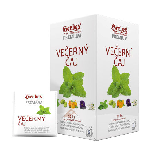 HERBEX Premium VEČERNÝ čaj bylinná zmes čaj 20 x 1,5 g
