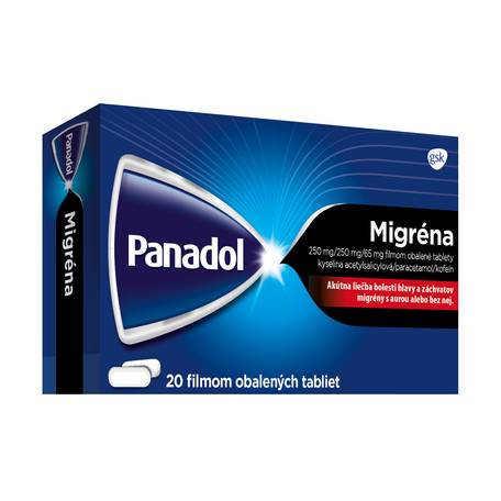 Panadol Migréna tbl flm 250 mg/250 mg/65 mg (blist.PVC/PCTFE/PVC/Al - transp.) 1x20 ks