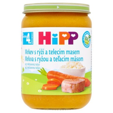HiPP Mrkva s ryžou a teľacím mäsom 190g