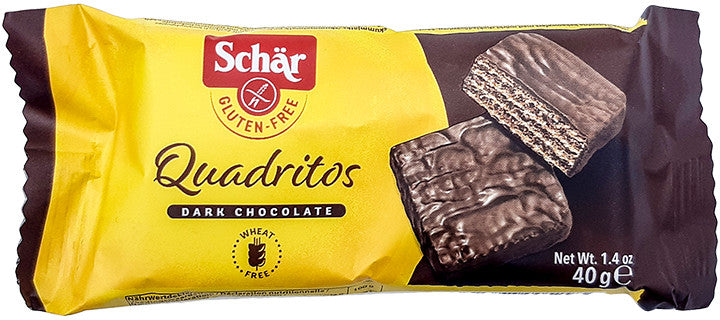 Schär Quadritos bezlepkové oblátky máčané v horkej čokoláde 40 g