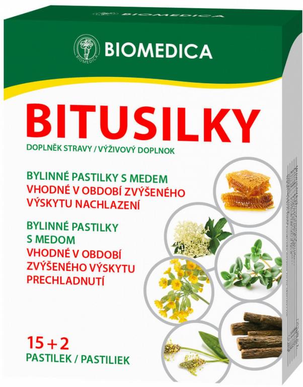 Bitusilky bylinné pastilky s medem 15+2 ks