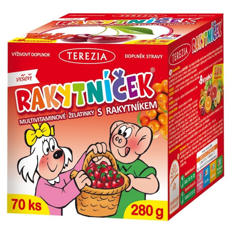 Terezia Company Rakytníček multivitamínové želatínky s rakytníkom príchuť višňa 70 ks
