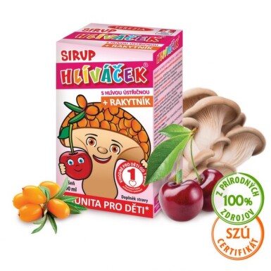 TEREZIA Hliviačik sirup s hlivou a rakytníkom. príchuť višňa 100 ml