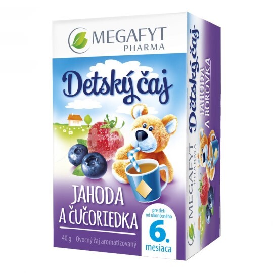 MEGAFYT Detský čaj JAHODA A ČUČORIEDKA inov.2015, ovocný čaj, 20x2 g (40 g)
