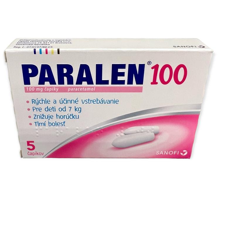 Paralen 100, čapíky 5ks