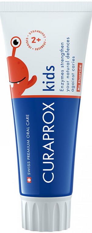 CURAPROX Kids 2+ bez fluoridu detská zubná pasta príchuť jahoda 60 ml