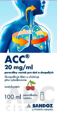 ACC 20 mg/ml perorálny roztok pre deti a dospelých 100ml