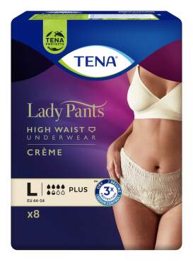 TENA Lady naťahovacie inkontinenčné nohavičky, krémové L 8 kusov