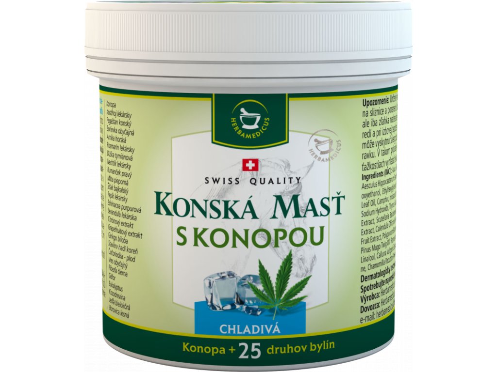 Herbamedicus konská masť s konopou chladivá 250 ml