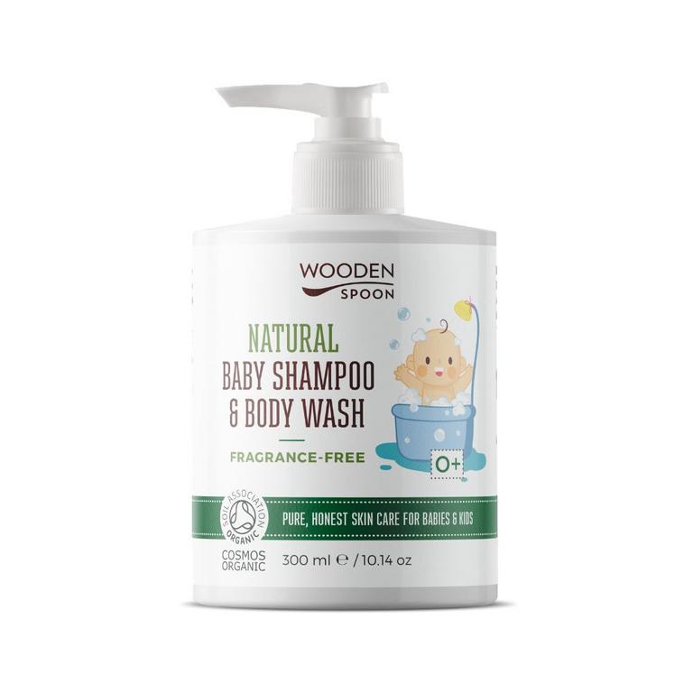 WoodenSpoon detský sprchový gél a šampón na vlasy 2v1 bez parfumácie 300 ml