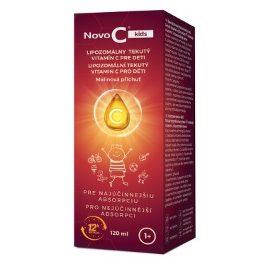 NOVO C Kids lipozomálny tekutý vitamín C pre deti, malinová príchuť 120 ml