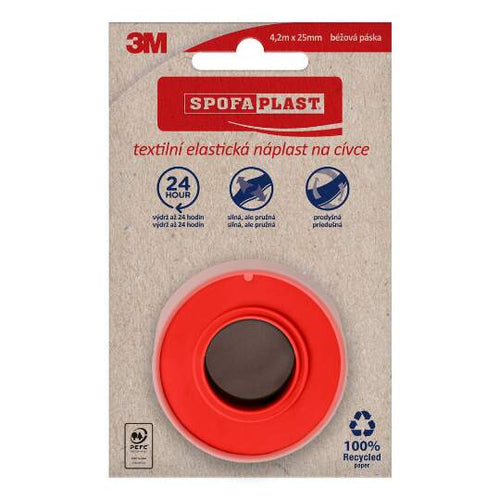3m Spofaplast Č.132n Textilná Elastická Náplasť 4,2 m x 2,5 cm, béžová, na cievke 1x1 ks