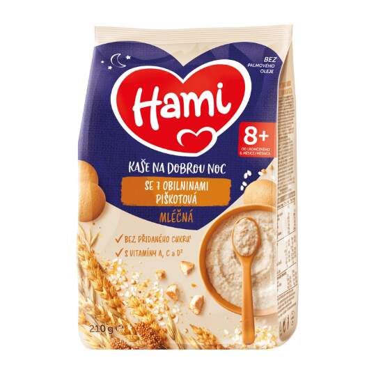 Hami Mliečna kaša na dobrú noc so 7 obilninami piškótová 210 g