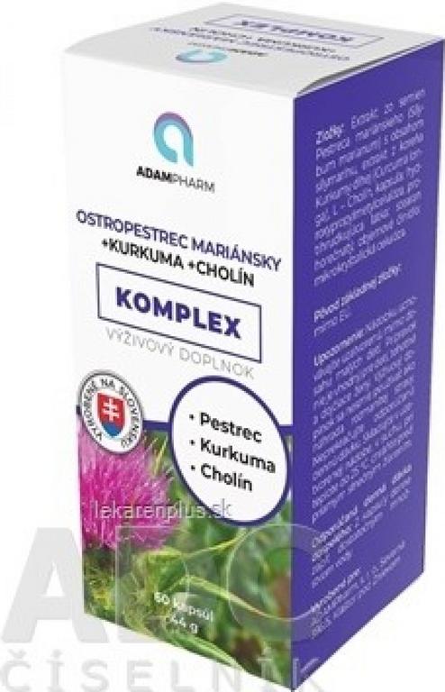 ADAMPharm Ostropestrec mariánsky+Kurkuma+Cholín 60 kapsúl