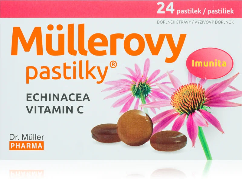 Dr.Müller Müllerove pastilky s echinaceou a vitamínom C 24 tabliet