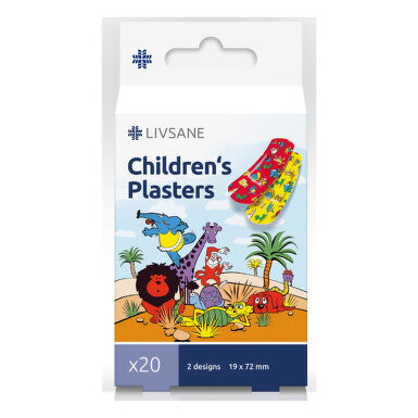 LIVSANE Náplasti detské prúžky zvieratká 19x72 mm 20 ks