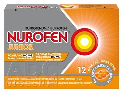 NUROFEN Junior s pomarančovou príchuťou 100 mg cps mdl 100 mg (blis.PVC/PE/PVDC/Al) 1x12 ks