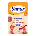 Sunar mliečna kaša s 8 cereáliami jahoda, malina 210 g